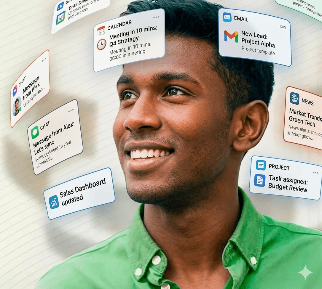 Modern smiling person